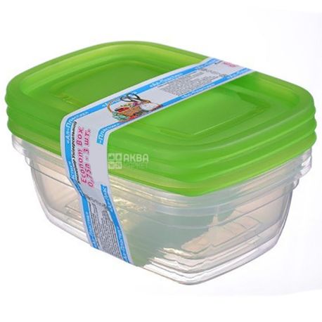 Контейнер пищевой Econom Box, пластиковый, 3 шт. по 0,75 л 