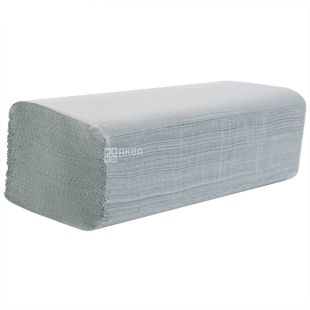 Wellis, 160 аркушів, Паперові рушники Велліс, 1-шарові, V-складання, сірі, 230х250 мм