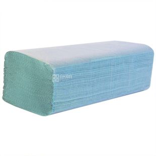 Wellis, 160 аркушів, Паперові рушники Велліс, 1-шарові, V-складання, зелені, 230 х 250 мм