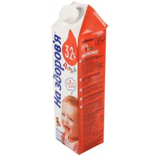 На здоровье, 950 мл, Молоко детское, ультрапастеризованное, 3,2%