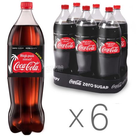 Coca-Cola Zero, pack of 6 pcs. 1.5 l each, sweet water, PET
