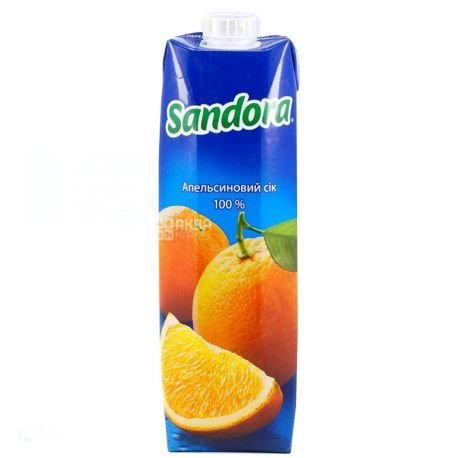 Sandora, Апельсиновий, 0,95 л, Сандора, Сік натуральний, упаковка 10 шт.