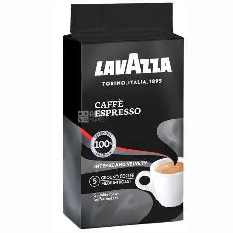 Lavazza, Espresso Arabica, 250 г, Кава Лаваца, Еспрессо Арабіка, середнього обсмаження, мелений