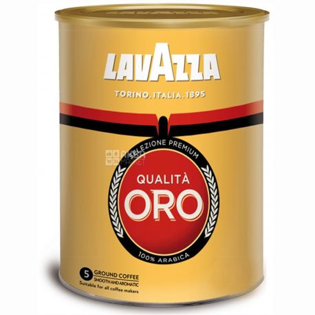 Lavazza, Qualita Oro, 250 г, Кофе Лавацца, Куалита Оро, средней обжарки, молотый, ж/б