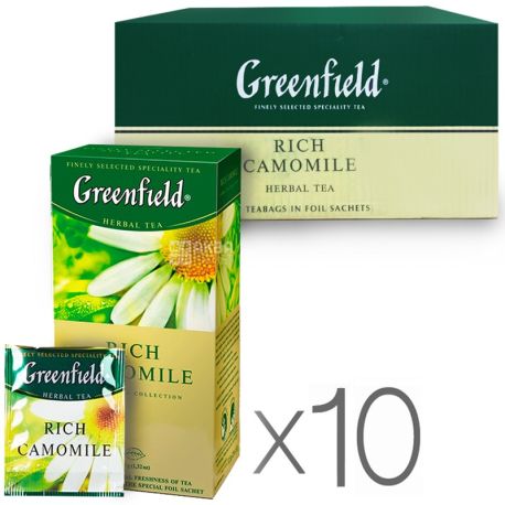 Greenfield, упаковка 10 шт. по 25 шт., чай трав'яний, Rich Camomile