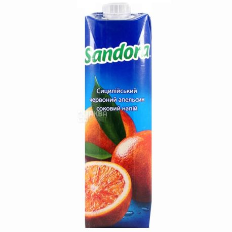 Sandora, Сицилийский красный апельсин, 0,95 л, Сандора, Cоковый напиток