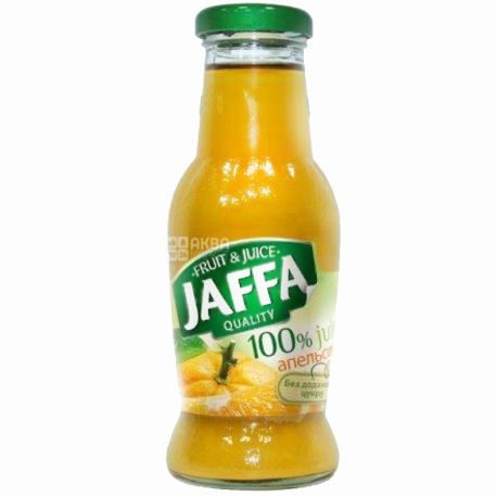 Jaffa, Orange, 0,25 л, Джаффа, Сок  Апельсин, без добавления сахара, стекло