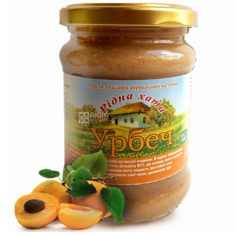Рідна Хата, 250 г, урбеч, З насіння абрикосової кісточки, скло