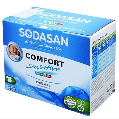 Sodasan, 1,2 кг, Стиральный порошок-концентрат, С кондиционером, Автомат