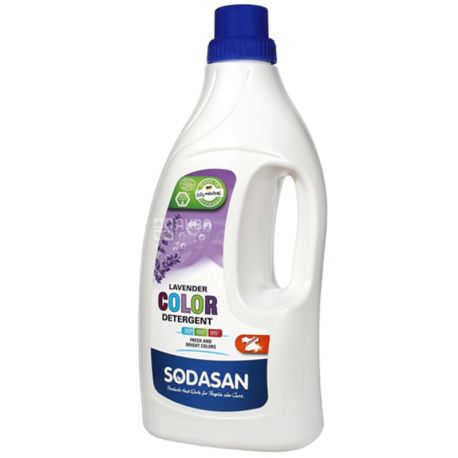 Sodasan, 1,5 l, liquid powder, For colored fabrics, Lavender, PET