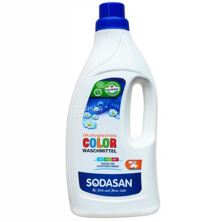 Sodasan, 1,5 л, Рідкий порошок, Для кольорових тканин, Автомат