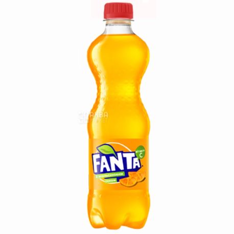 Fanta, Апельсин, 0,5 л, Фанта, Вода сладкая, с натуральным соком, ПЭТ