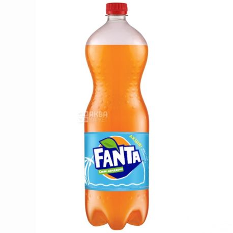 Fanta, Мандарин, 1,5 л, Фанта, Вода сладкая, с натуральным соком, ПЭТ