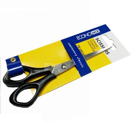 Economix, 16 cm, stationery scissors, With plastic handles