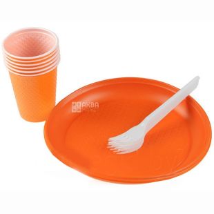 Novax Plus, Набор одноразовой посуды Party Colors, На 6 персон 