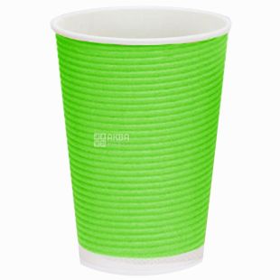 Промтус Гофростакан бумажный Зеленый 400 мл, 25 шт, D92