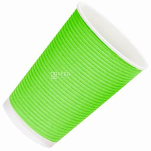 Промтус Гофростакан бумажный Зеленый 400 мл, 25 шт, D92