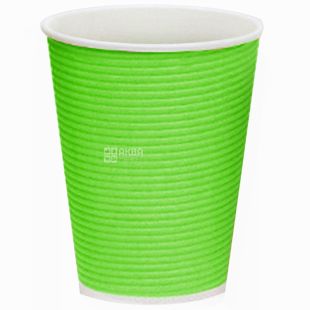 Гофростакан паперовий зелений 250 мл, 25 шт, D80