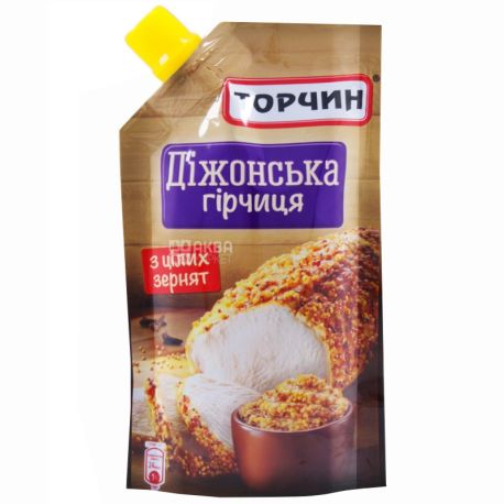 Торчин, 130 г, гірчиця, Діжонська, З цілих зернят, дой-пак