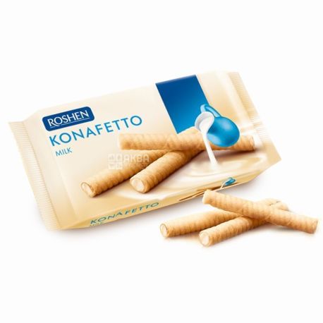 Roshen, 156 г, трубочки вафельные, Konafetto Milk