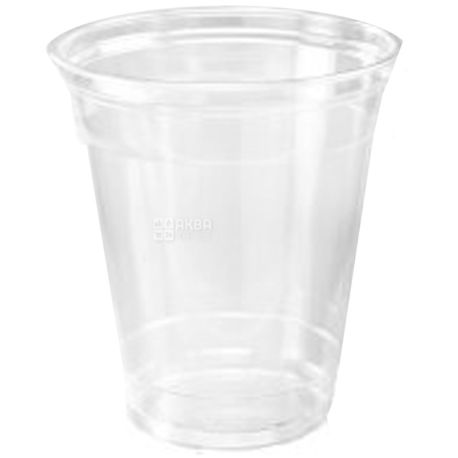 Glass plastic With a dome cover Transparent 400 ml, 50 pcs.
