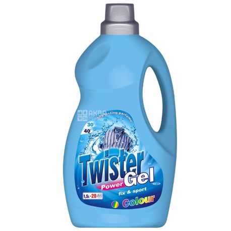Twister, 1,5 л, Гель для прання, Для кольорової та білої білизни