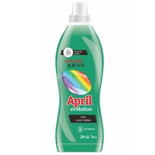 April Evolution, 1 л, гель для стирки, Сolor and black, ПЭТ