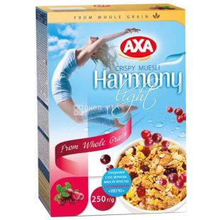 AXA, 250 г, мюсли легкие, Гармония, С клюквой 