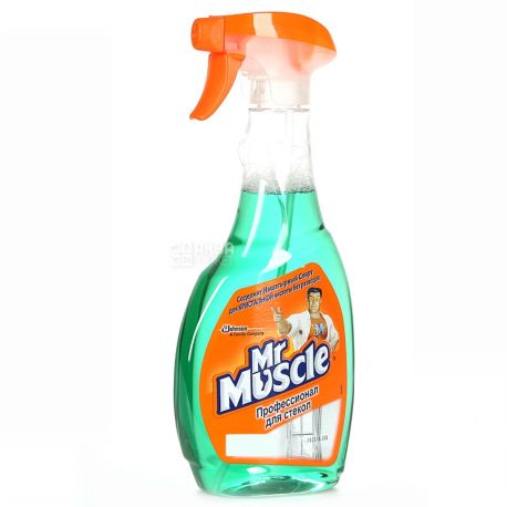 Mr. Muscle, 500 мл, Средство для мытья стекол, с нашатырным спиртом, Утренняя роса, Спрей