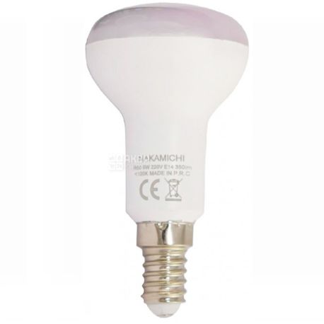 Nakamichi LED, Лампа светодиодная, цоколь Е14, 7W, 3000 К, 220V, теплое свечение, 500 Lm, матовая