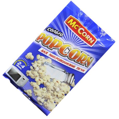 Mc'Corn, 90 g, Popcorn, With salt, For microwave