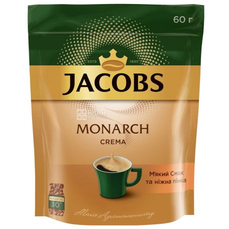 Jacobs Monarch Crema, Instant Coffee, 60 g