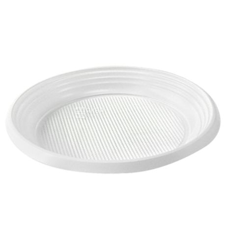 Тарелка пластиковая, 100 шт., 170 мм, Десертная, Белая