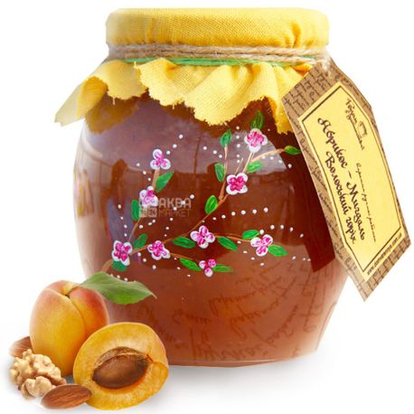 Велика Родина, 460 г, варенье, Абрикос-Миндаль-Грецкий орех, стекло