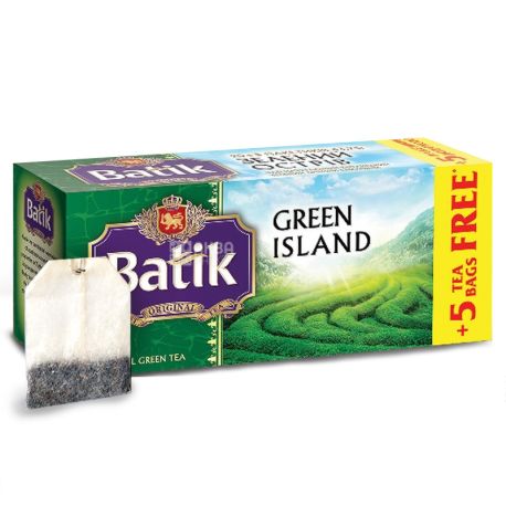 Batik, Green Island, 25 пак., Чай Батік, зелений
