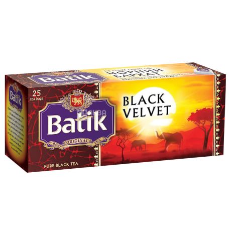 Batik, Black Velvet, 25 пак., Чай Батік, Блек Вельвет, чорний