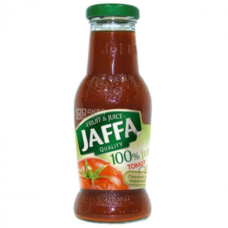 Jaffa, Tomato, 0,25 л, Джаффа, Сік Томатний з сіллю, скло