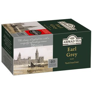 Ahmad Tea Earl Grey, 40 пак, Чай черный Ахмад Ти Эрл Грей 