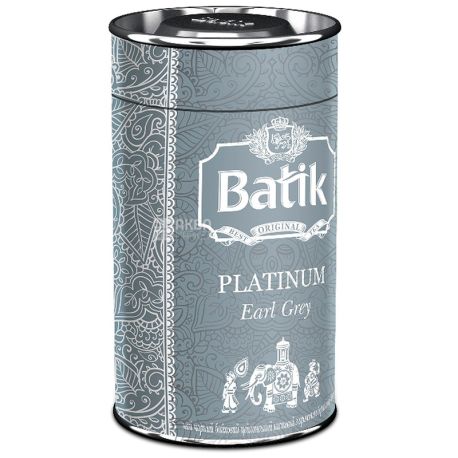 Batik, Platinum Earl Grey, 100 г, Чай Батік, Ерл Грей, чорний середньолистовий, з бергамотом, ж / б