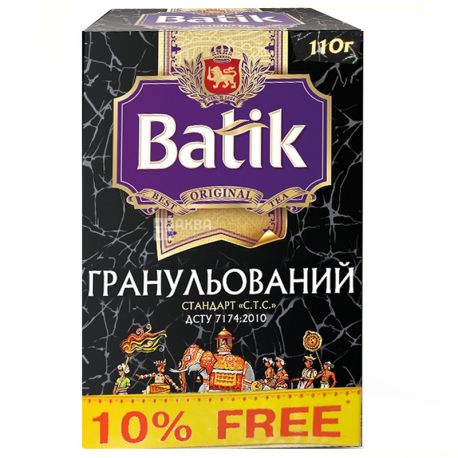 Batik, Гранулированный, С.Т.С., 110 г, Чай  Батик, черный