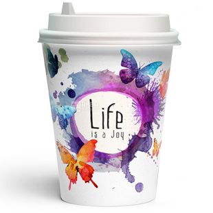 Стакан паперовий Метелики 400 мл, 50 шт, D92