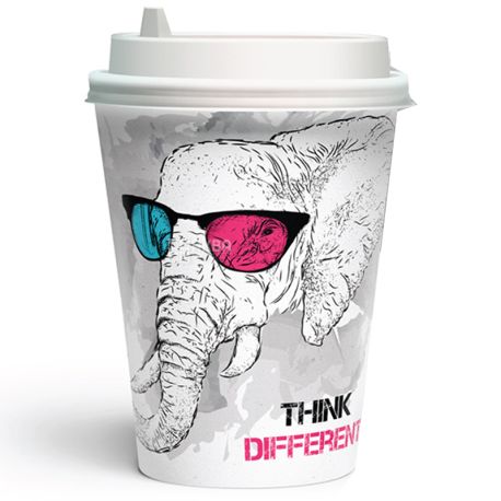 Glass paper Think differently 250 ml, 50 pcs, D80