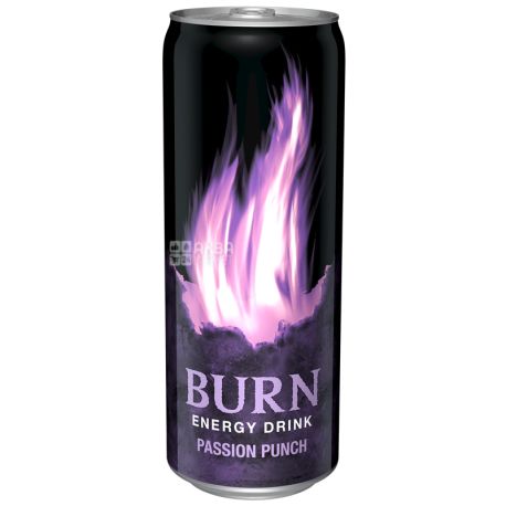 Burn, 0,25 л, Напій енергетичний, Passion Punch, ж/б