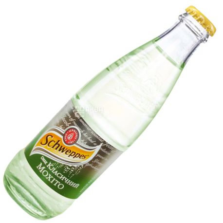 Schweppes, Classic Mojito, 0,25 л, Швепс, Классический Мохито, Вода сладкая, с соком лайма, стекло