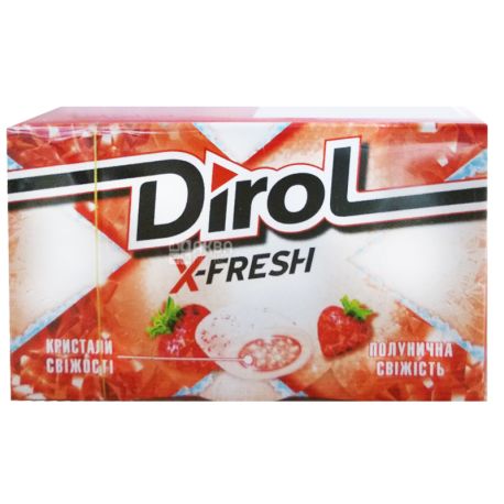 Dirol, 18 г, Жевательная резинка, X-Fresh, Клубничная свежесть