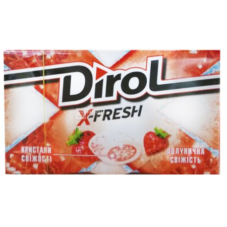 Dirol, 18 г, Жевательная резинка, X-Fresh, Клубничная свежесть