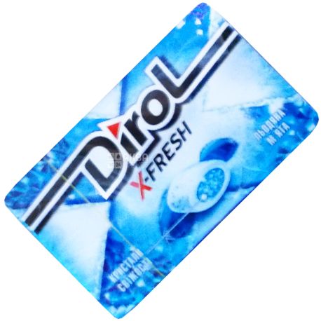 Dirol, 18 г, жевательная резинка, Ледяная Мята, X-Fresh