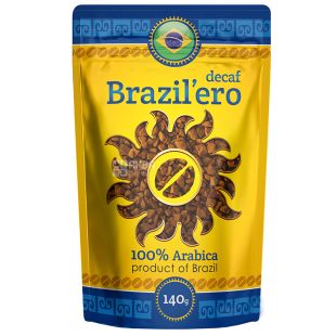 Brazil’ero, 140 г, Кофе без кофеина, Растворимый, Decaf 