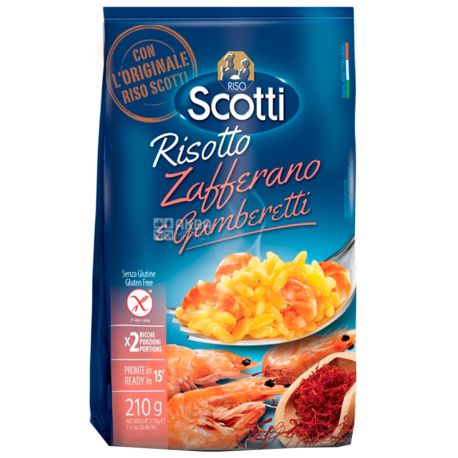 Scotti, 210 g, Risotto mix, With shrimps and saffron, Gluten-free, m / s