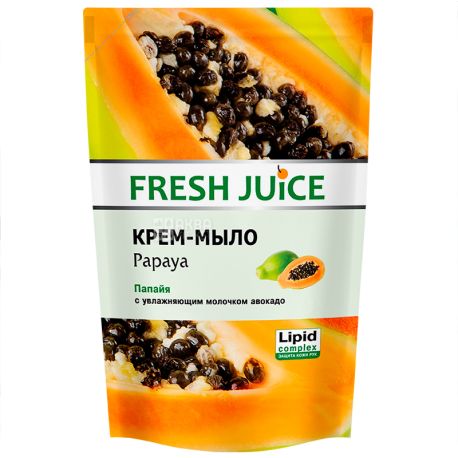 Fresh Juice, 460 ml, cream soap, Papaya with moisturizing avocado milk